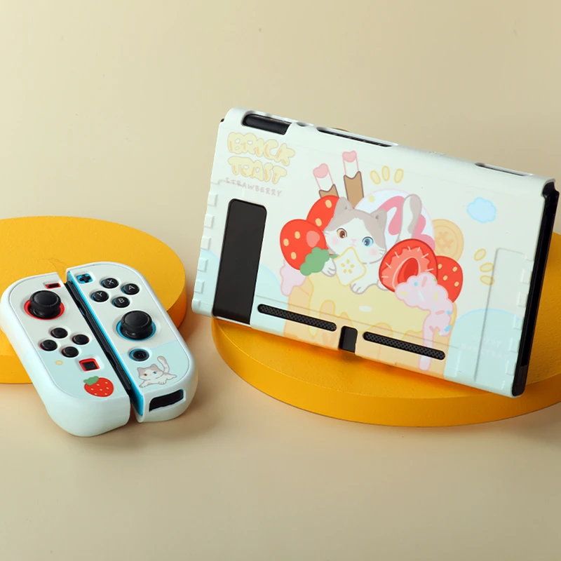 

Toast Strawberry Cat Protective Shell for Nintendo Switch Case Cute Anti-fall Hard PC Cover NS Game Case For Nintendo Switch