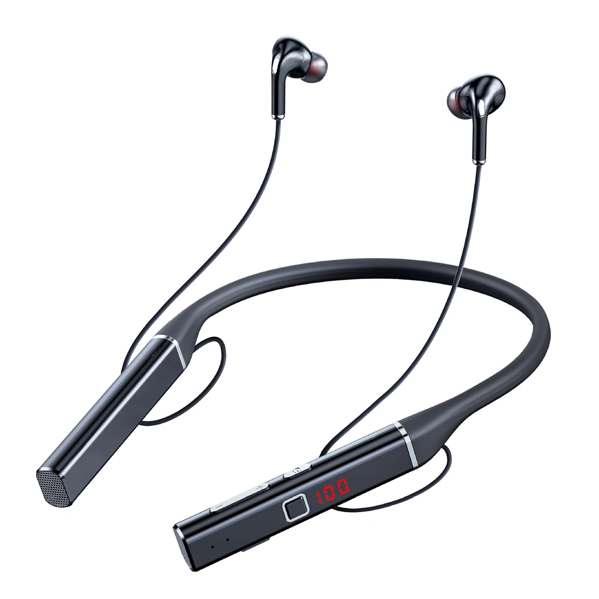 

Sports Bluetooth Neckband HiFi Earphone Large Battery Capacity Music player Support TF card Wireless Headset with Mic