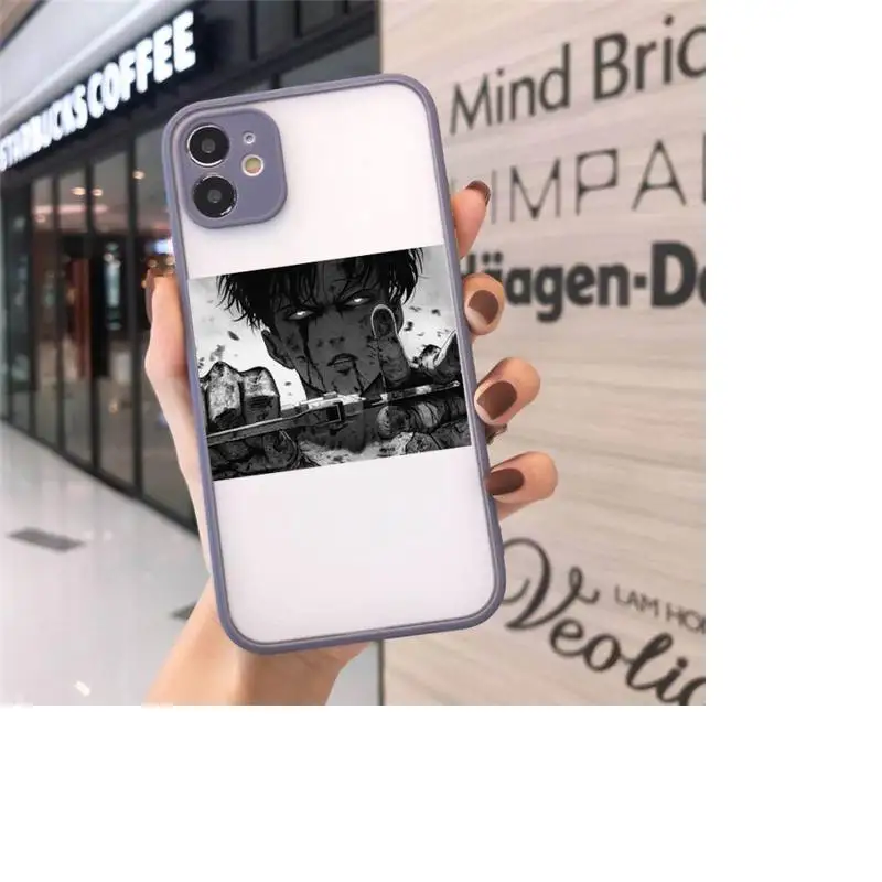 

Anime Attacking Giant Phone Case matte transparent For iphone 7 8 11 12 plus mini x xs xr pro max cover
