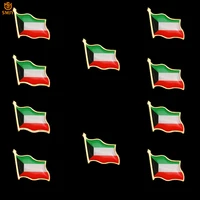 10p middle east kuwait metallic enamel flag brooch patriot travel backpack wearable unisex lapel pins badge clothing jewelry