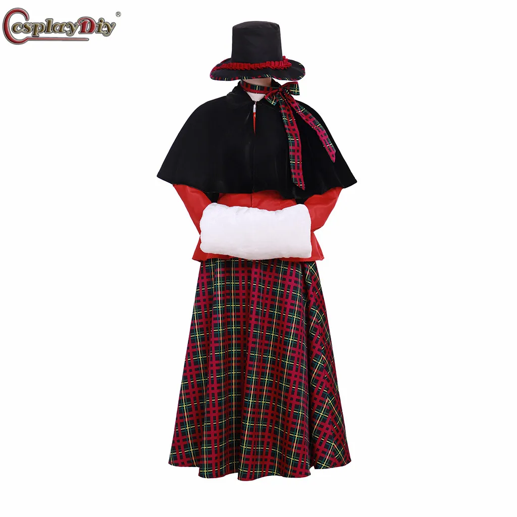 

Cosplaydiy Movie A Christmas Carol Cosplay Adult Women Christmas Costume Suit Lovers Victorian Dickens Carol Custom Made