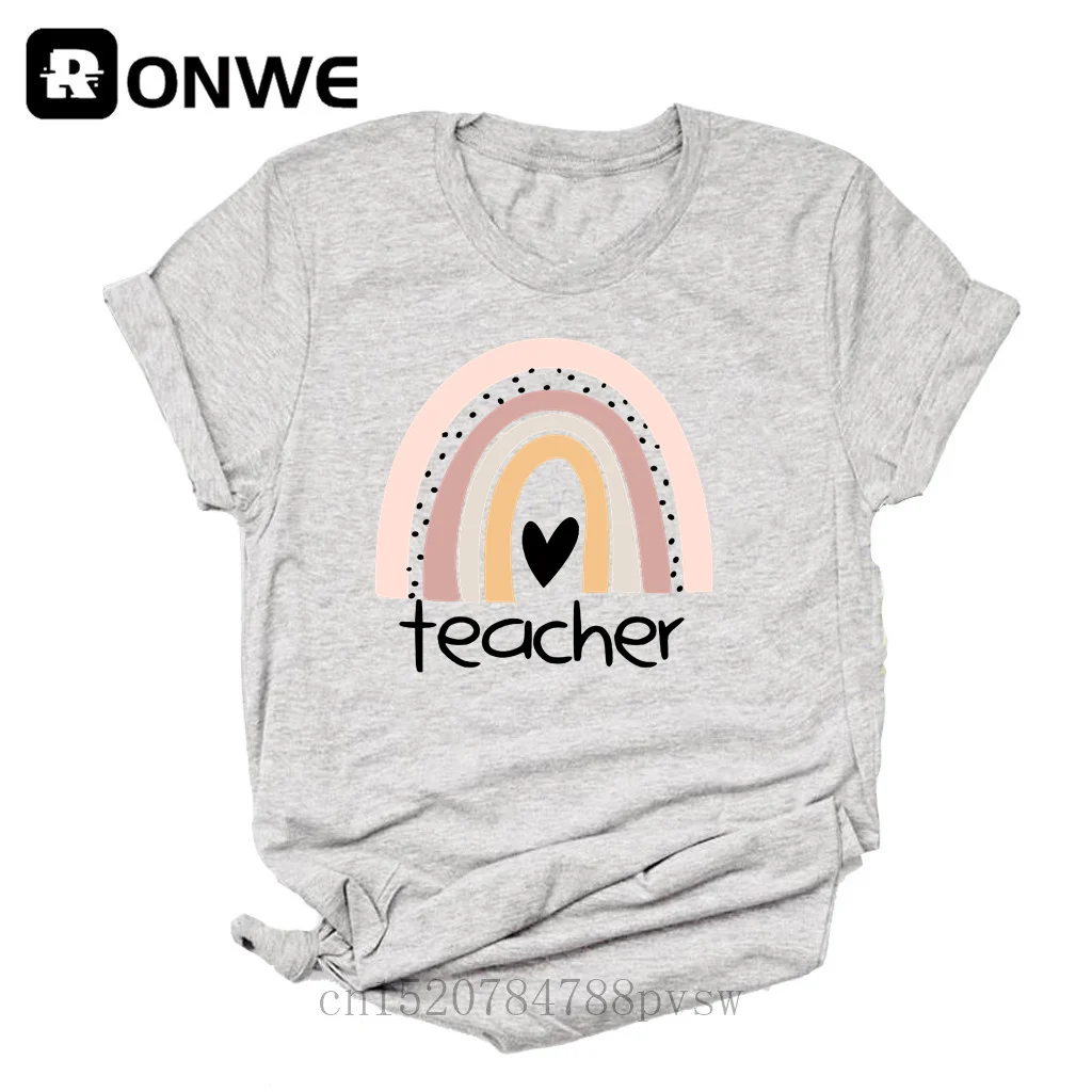 Учитель Радужная женская черная футболка летнее платье для девочек черный Harajuku