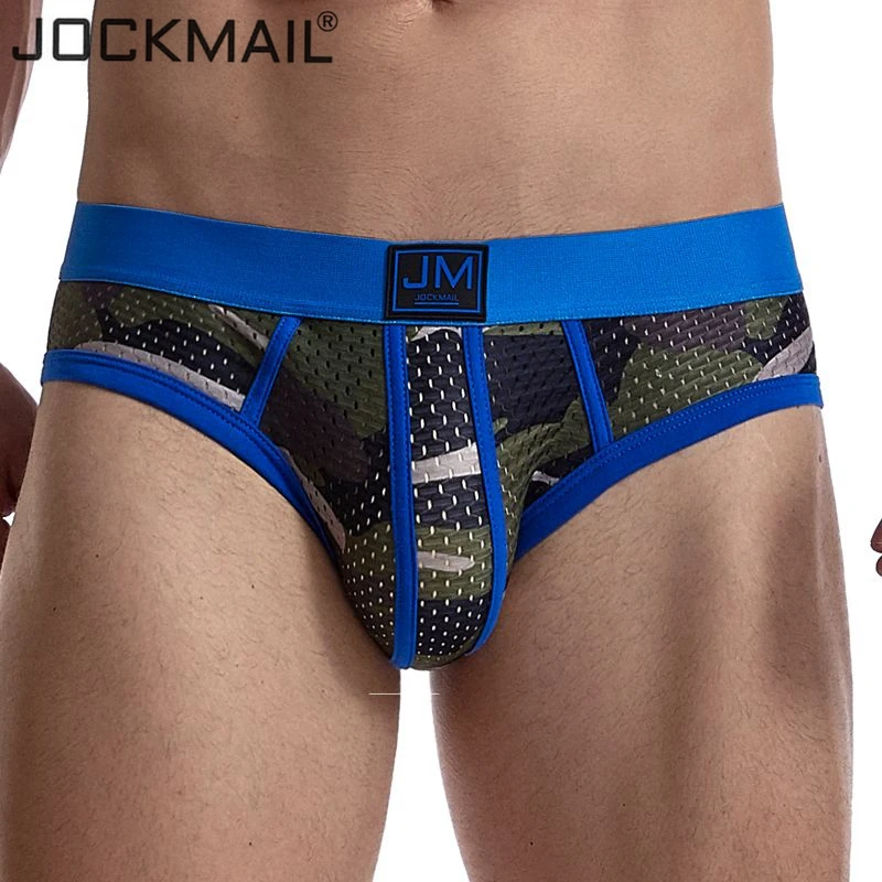 JOCKMAIL Мужское нижнее белье трусы с низкой посадкой камуфляжные сексуальное гей