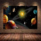 Плакат с солнечной системой, планет, туманность, абстрактный космос, Вселенная, холст, живопись и печать, настенные картины, картины для домашнего декора