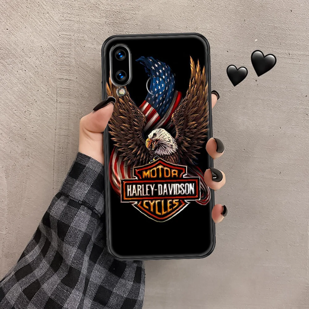 

Harley Motorcycle Phone case For Huawei P Mate P10 P20 P30 P40 10 20 Smart Z Pro Lite 2019 black trend cell cover fashion Etui