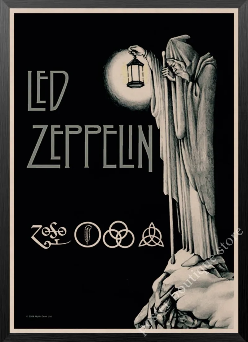 5 Светодиодный плакат Zeppelin Rock Music, Jimmy Page, rober Plant, винтажный домашний декор, настенные наклейки, 9 процентов/5 - Цвет: 5