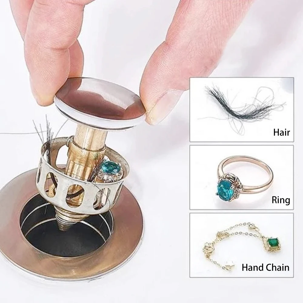 

2pcs Universal Wash Filter Sink Vanity Stopper Basin Bounce Drain Bathroom Accessories Bathtub Plug Trap Hair Catcher Faucet