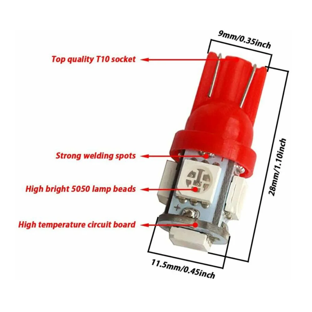

1000K Lights Blubs 120LUM/Bulb 50MA 12V-DC Accessory 194 168 2825 5050