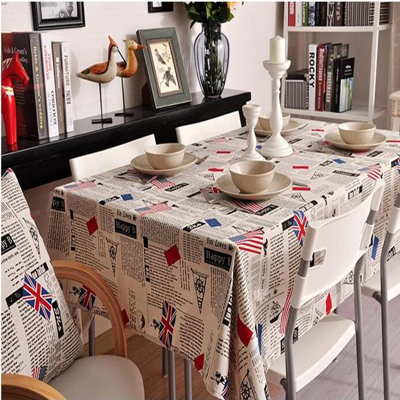 

New Cotton linen Table Cloth tablecloth dinner Mat Cover American style printed style Home kitchen Dec wholesale FG217-1