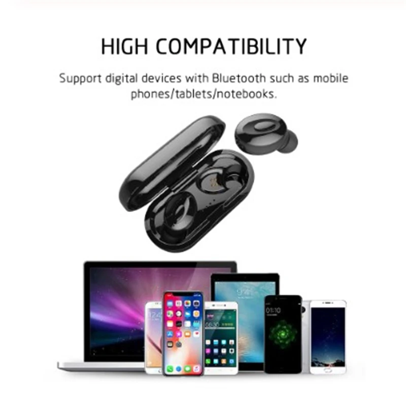 TWS IPX5 Bluetooth V5.0 наушники 3D стерео беспроводные мини с двойным микрофоном для