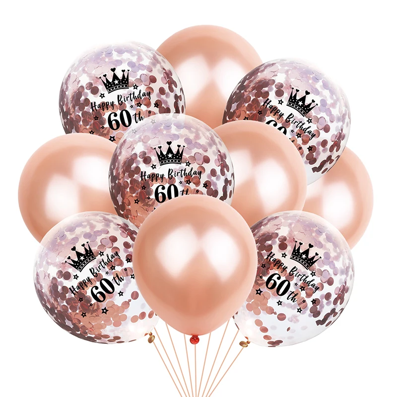 Воздушные шары с конфетти из розового золота 10 шт. украшение для взрослых дня