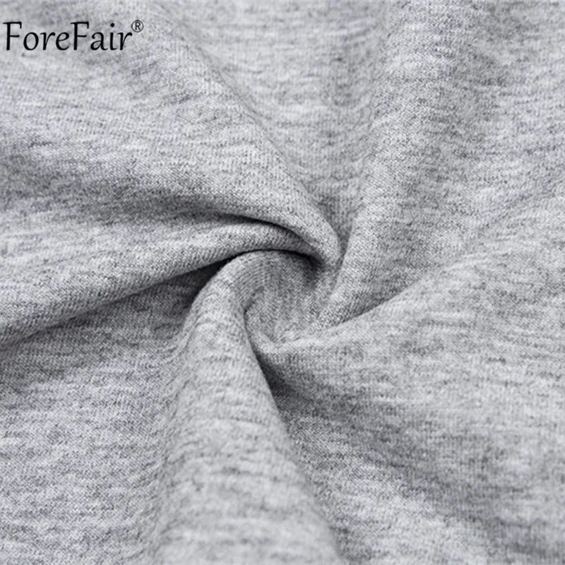 

Forefair Button Long Sleeve Gray Women Sweatshirt 2019 Autumn Winter Cotton Casual Streetwear Short Crop Top