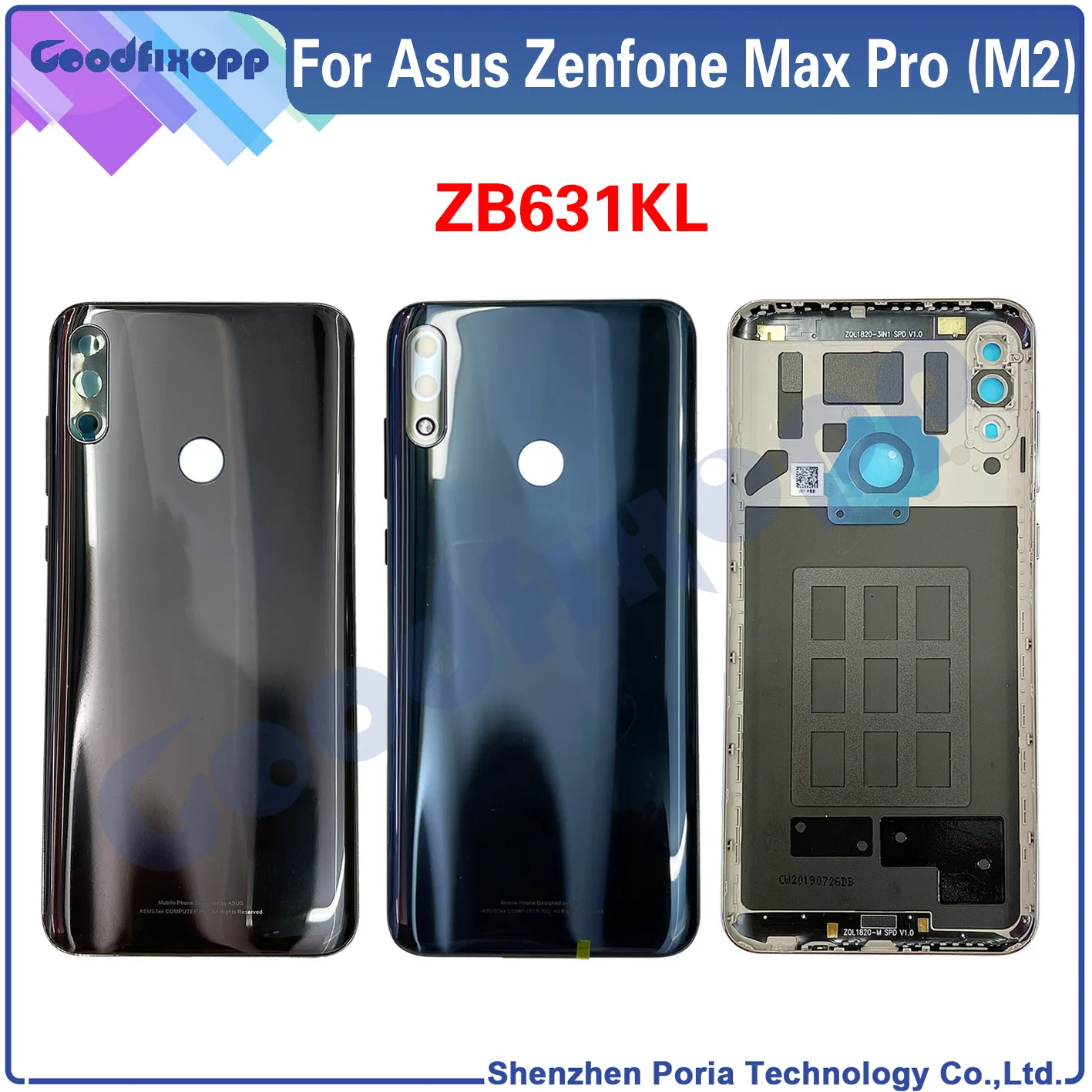 

For Asus Zenfone Max Pro (M2) ZB631KL Battery Back Cover Rear Case Cover Rear Lid For Zenfone Max Pro M2 X01BDA Parts Replacemen