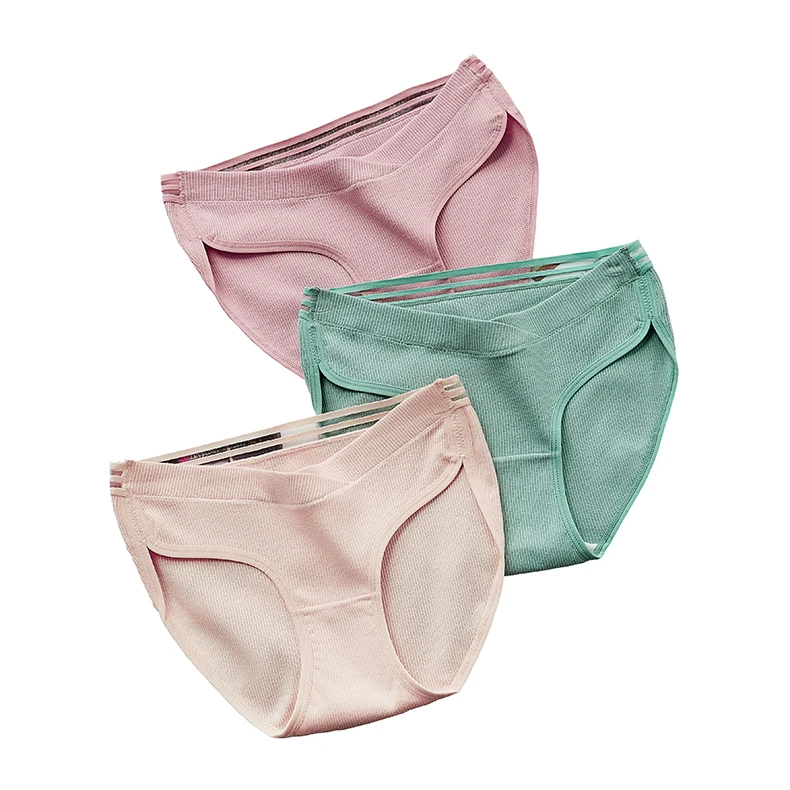 

3013# 1PC Sexy Hollow Out Breathable Maternity Panties Summer Striped 40S Cotton Underwear for Pregnant Women Pregnancy Briefs