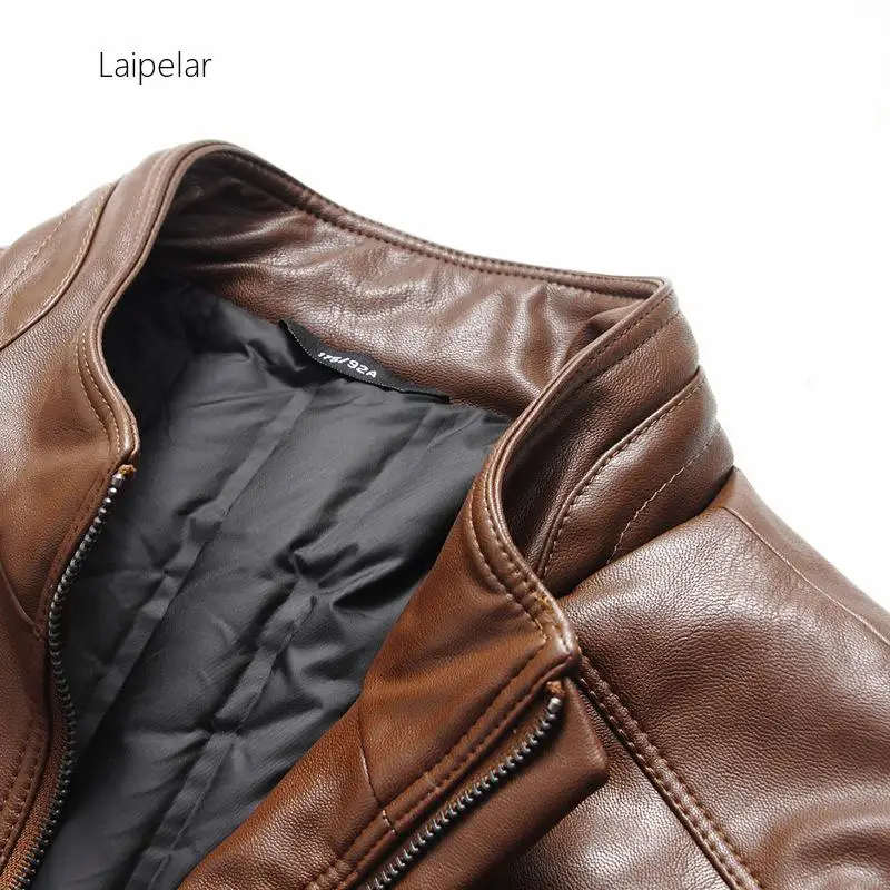 

Laipelar New 2020 Mens Winter PU Leather Coats White Padded Jackets Men New Parkas Outwear Male Thick PU Overcoat