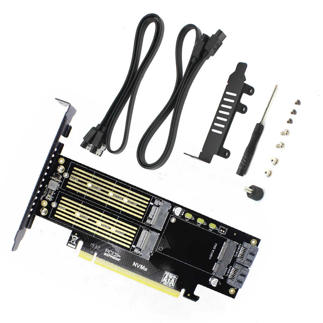 Переходник M.2 SSD на PCIE 3 0 X16 адаптер M Key B mSATA PCI Express для NVME m2 AHCI в 1 переходник карта |
