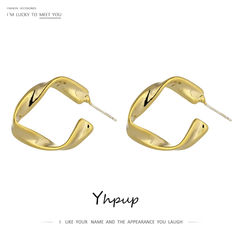 Yhpup Мода Нерегулярные искажения минималистский серьги гвоздики темпераментные