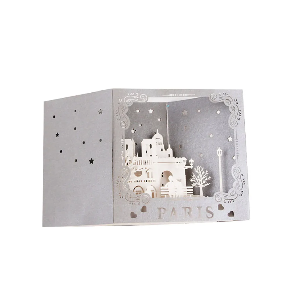 Праздничная открытка домашняя настольная декоративная с выдвижным изображением