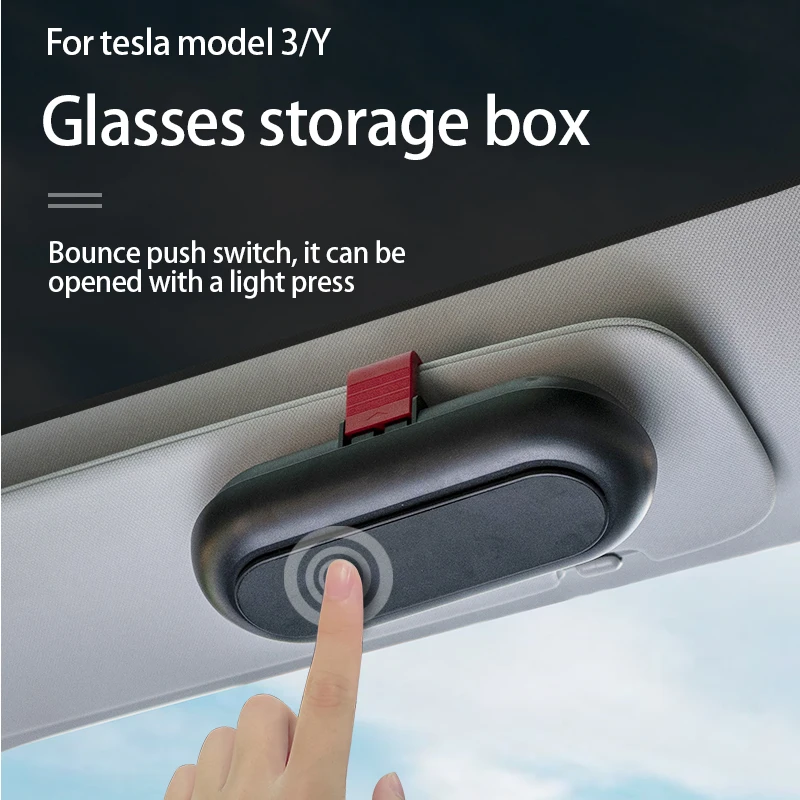 

Car glasses case For tesla model 3/model y Sun visor glasses case Sunglasses storage box accessories