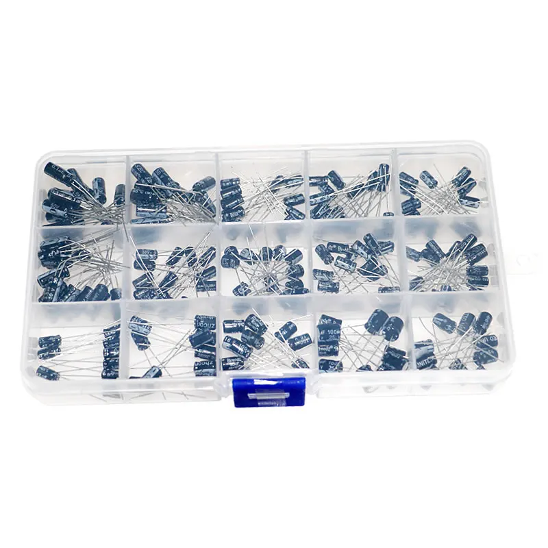 Набор алюминиевых электролитических конденсаторов 10 в 16 В 25 50 200 шт. 15 значений 0