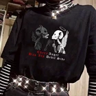 Женский топ с ужасными футболка дьявол Angel свободная с рисунком черепа, Повседневная футболка в стиле Харадзюку, уличная одежда в темном стиле, лето 2019