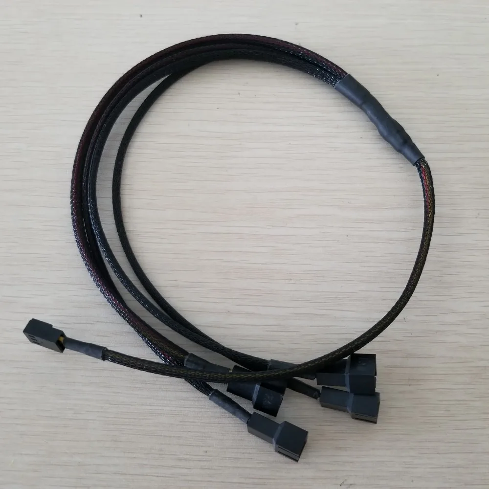 

Motherboard Cooling Fan Power Cable Small 3Pin Splitter 1 to 4 Black 53.5cm