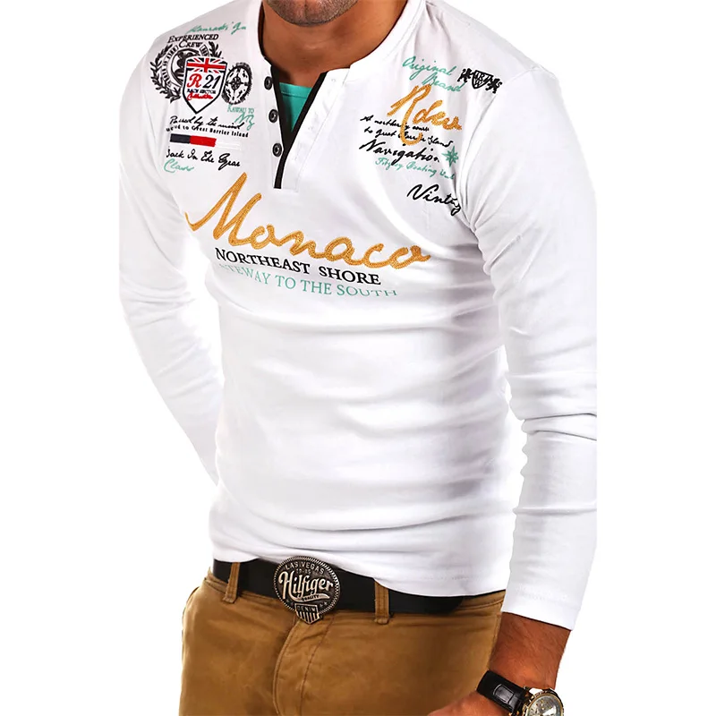 ZOGAA мужская рубашка поло с длинным рукавом 2019 модная в полоску со складками рукав