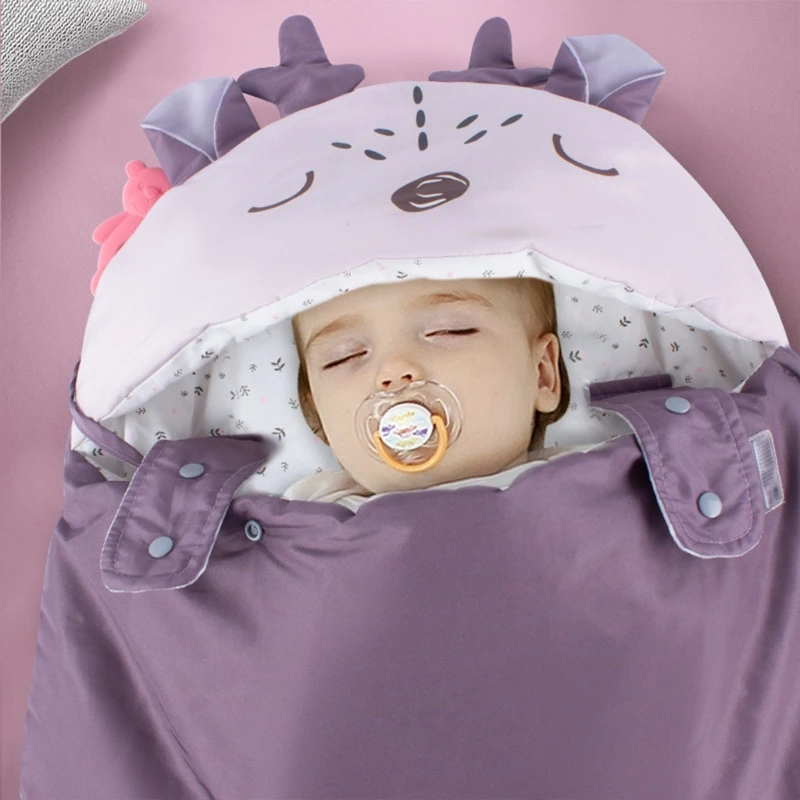 

Newborn Blanket Envelope Sleepsack Baby Cute Hooded Sleeping Bag Stroller Swaddle Wrap DXAD