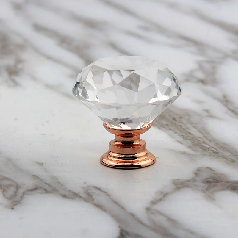 30 мм Алмазный Форма дизайн с украшением в виде кристаллов Стекло ручки шкафа