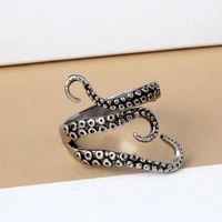 fashion men rings silver color color alloy steel vintage octopus style irregular pattern trendy accessories1 pc