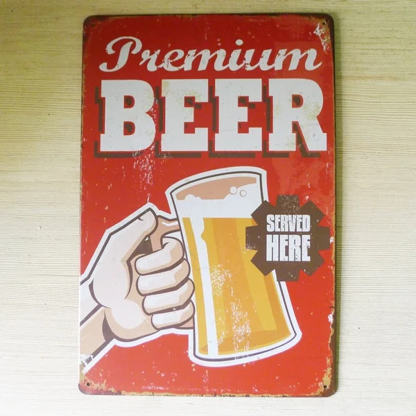 

Retro tin paintings Retro Style Premium Beer Served Here Tin Sign, Metal Adisement, Store Sign