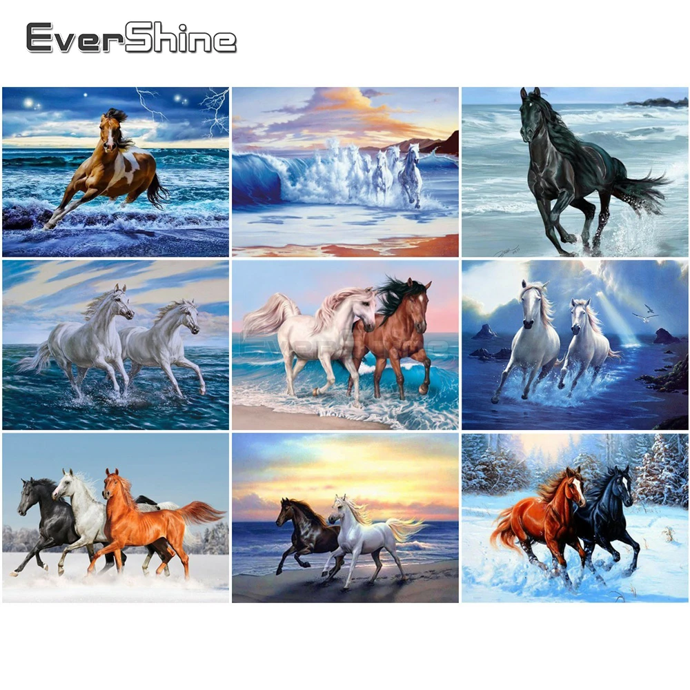 EverShine 5D алмазная вышивка полная выкладка лошадь мозаика картины стразами