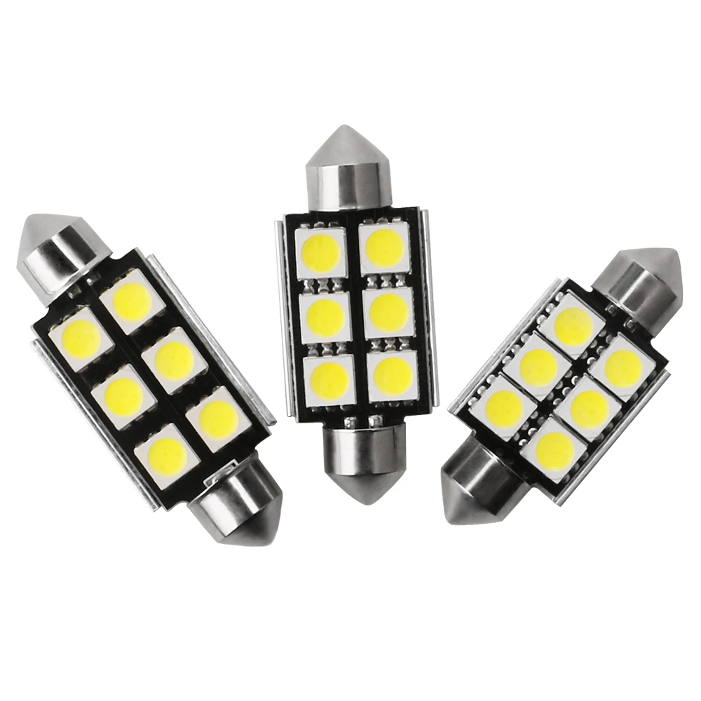 5050 6SMD светодиодные лампы внутреннего освещения Купол 36 39 41 мм Лампы для чтения