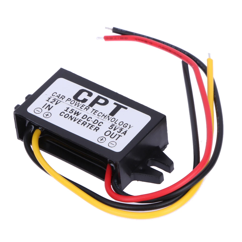 DC-DC 12V to 5V 3A 15W автомобильный преобразователь питания Micro Mini USB понижающий адаптер