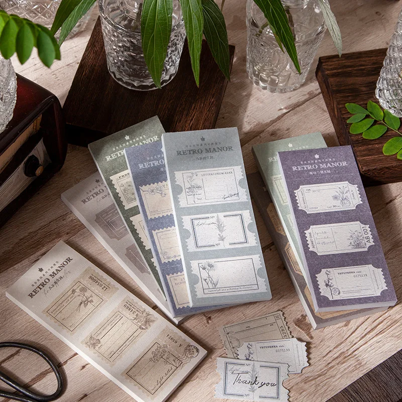 

Dimi 50 Sheets Retro Manor Series Creative Notepads Scrapbooking Journal Vintage Decorative Base Paper Stationery With Ant Line
