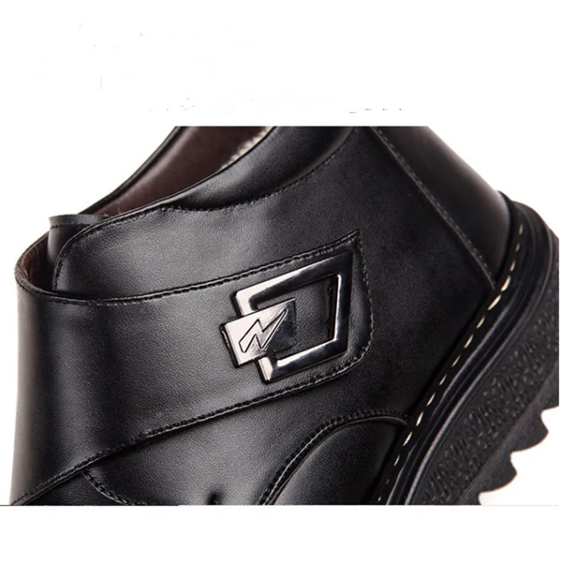 Мужские зимние ботинки из натуральной кожи с хлопковой подкладкой|Зимние сапоги|