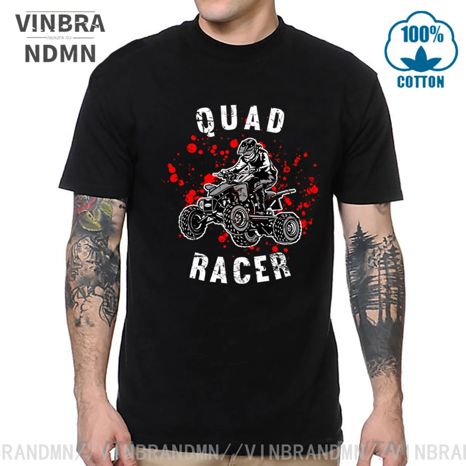 

Vintage Splash Design Quad Racer T shirt men ATV Offroad Quad Motorbike T-shirt Quad Motorcycle tshirt ATV Quad Dirt Bike tshirt