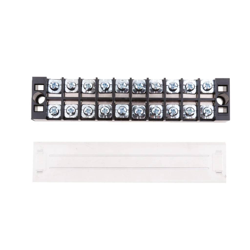 

Barrier Terminal Strip Block Dual Row 10 Position Screw Insulated 600V 25A