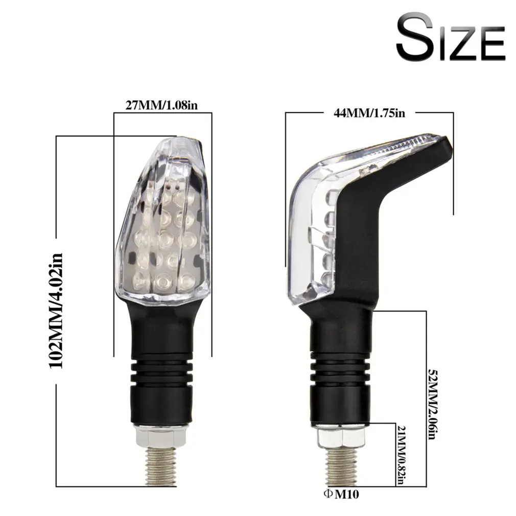

2pcs 12V Universal Motorcycle Banana Angled 13 LED Turn Signals Light Turn Signal Indicator Lights Motorcycle Flashing Light