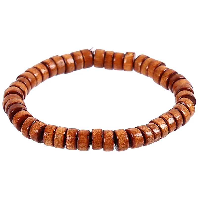 5 шт. ручной работы браслет из деревянных бусин для мужчин и женщин эластичная