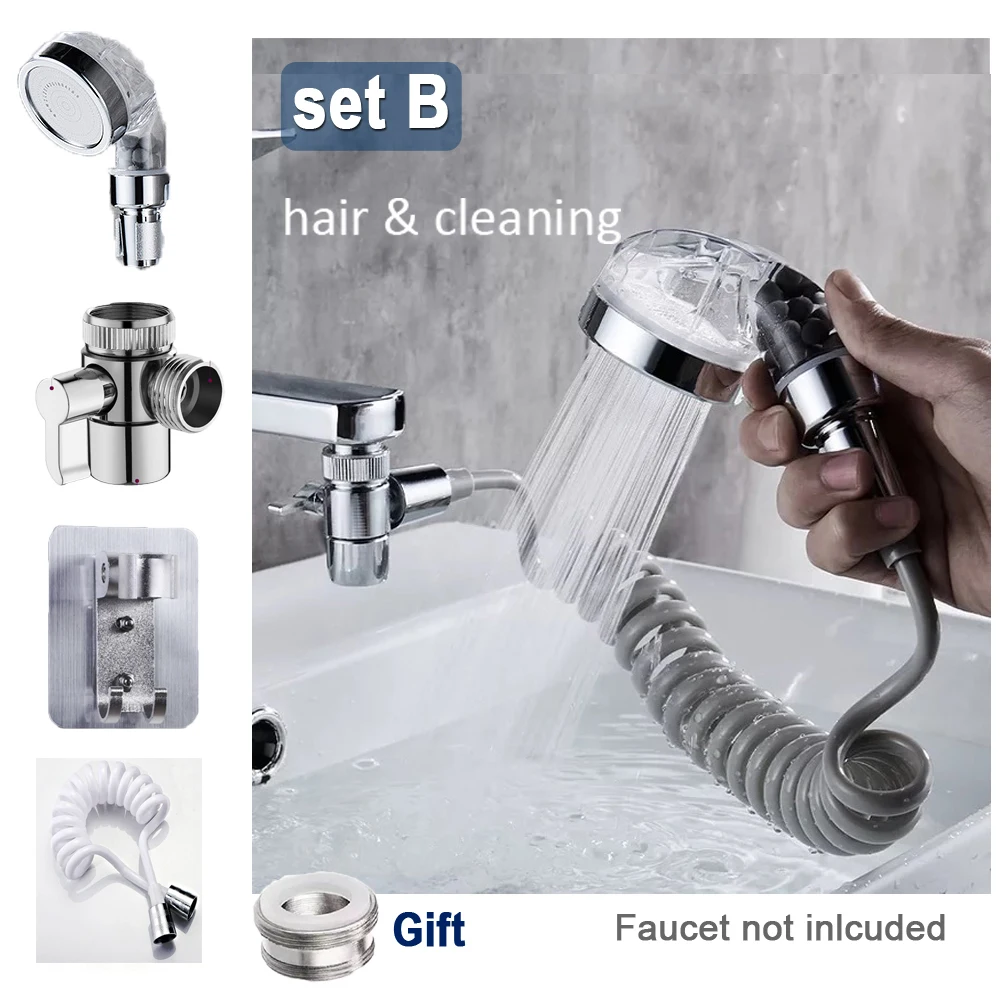 external shower faucet holder artifact wash hair pet washer bathroom kitchen basin tap filter flexible hose bidet spray gun free global shipping
