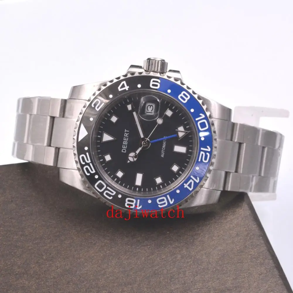 Мужские автоматические механические часы 40 мм GMT роскошные светящиеся