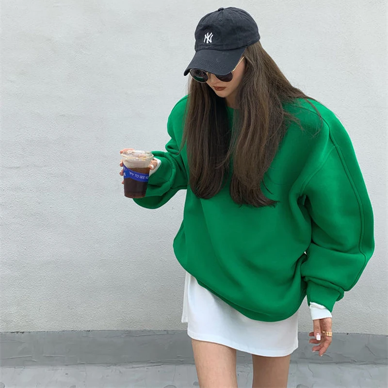 Новинка 2021 флисовые толстовки свободный уличный топ в Корейском стиле на осень и