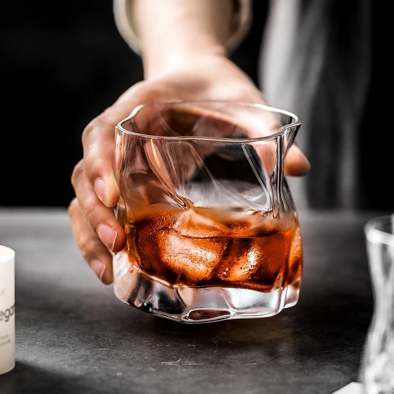 20PCS/Lot 245ml Whiskey Scotch Glass Irregular Crystal Wine Glasses Drinking Glassware Dishwasher Safe Tumbler Cup | Дом и сад