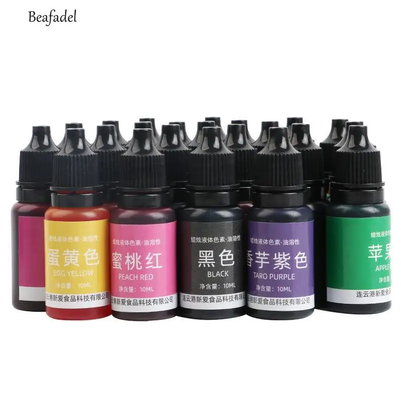 

24 Color 10ml Candle Soap Pigment Liquid Colorant Resin Coloring Dye for DIY Candle Epoxy Resin Mold Craft Jewelry Making Tool