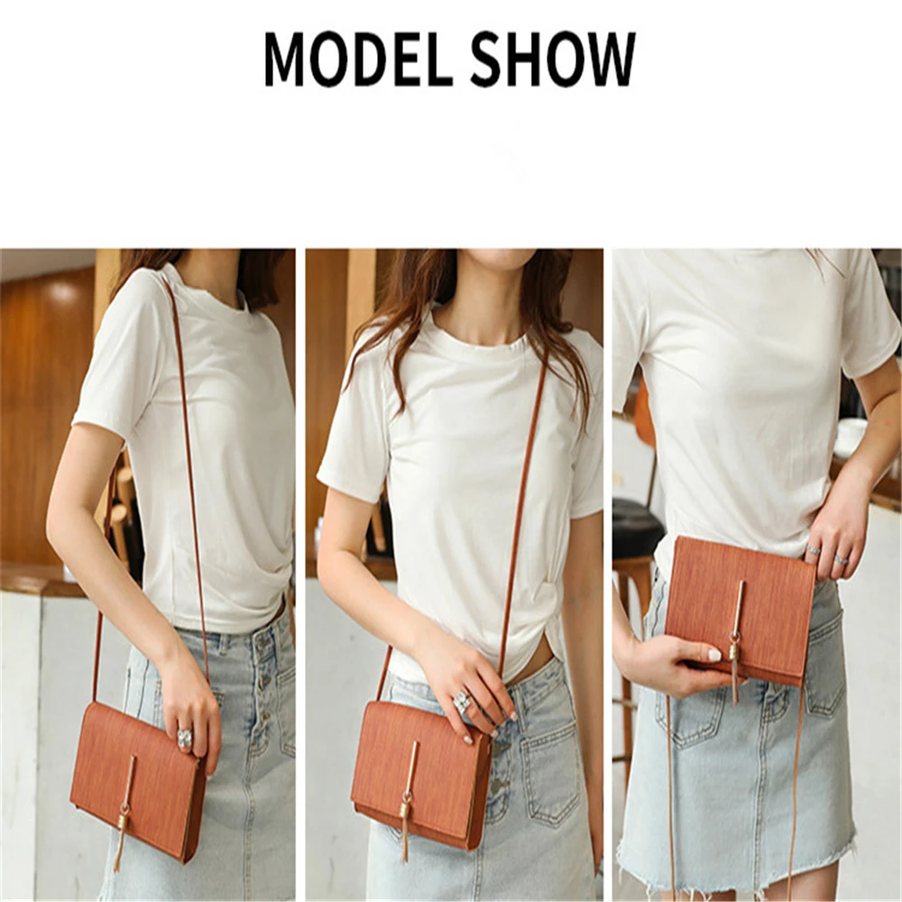 

Women's Bag 2020 PU New Shoulder Bag Solid Color Mini Square Bag Tassel Ornaments Fashion Hot Sale Messenger Bag Summer Popular