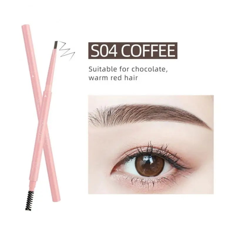 

4 Colors Double Head Eyebrow Pencil Long Lasting Waterproof Not Easy to Fade Makeup Triangle Refill Eye Brow Pen Cosmetics TSLM1