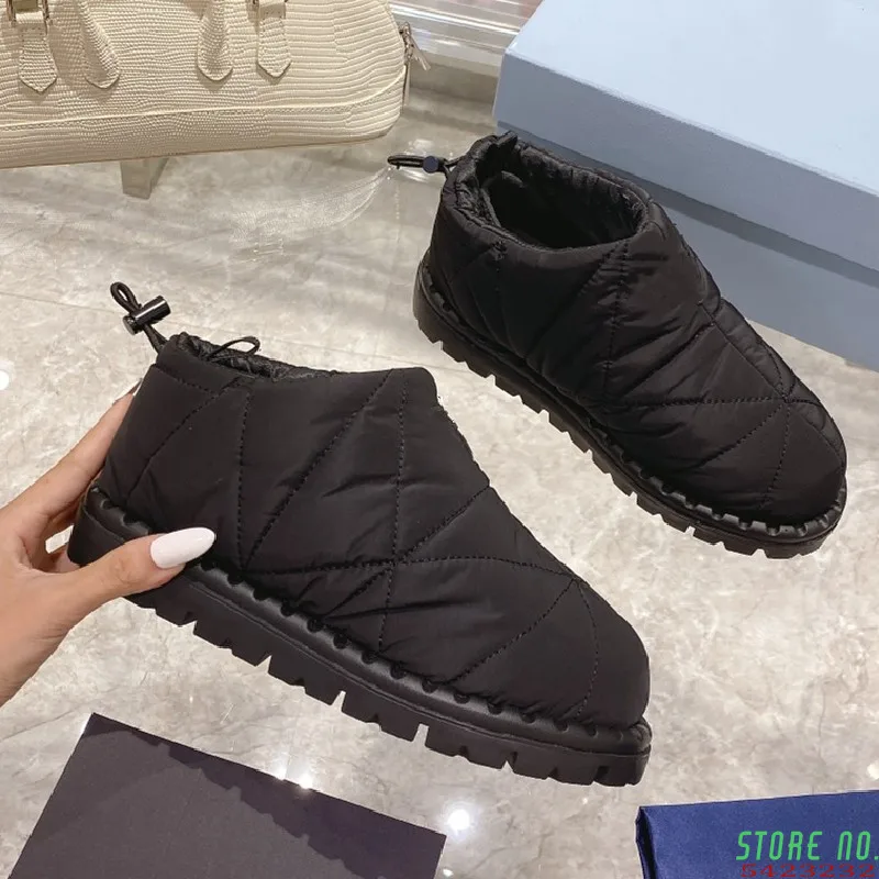 

Winter Flat Loafers Women Warm Leisure Shoes Round Toe Brand Platform Shoes Luxurious Down Loafers Shoes Slip-On Women Shoes