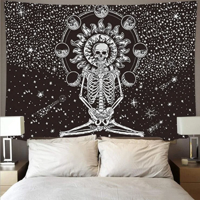 

New arrive totem skull tapestry aesthetic Indian background hanging cloth home decoration wall hanging 3d mural beach mat tap18