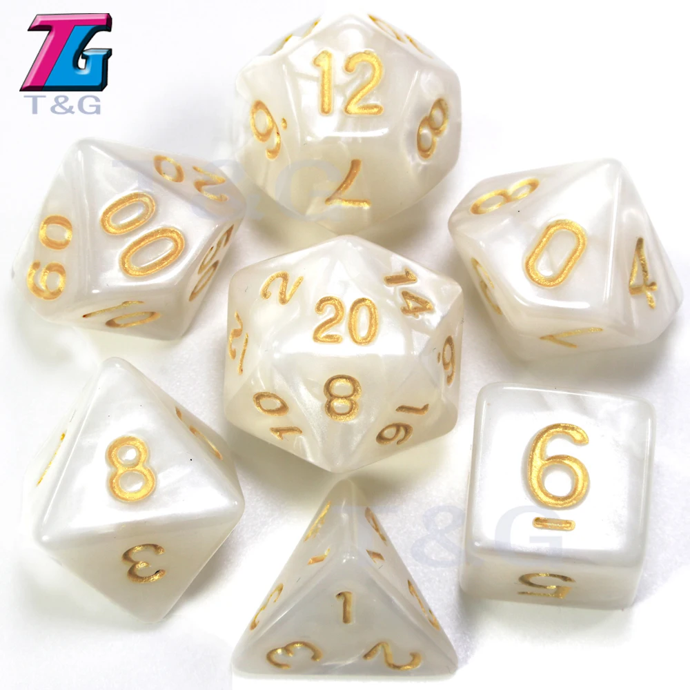 D & 7 шт./компл. T G многогранные RPG игры игральные кости с мраморным эффектом D4 D20